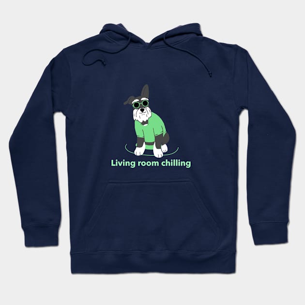 Living room chilling tee for dogs lover gifts Hoodie by Dody